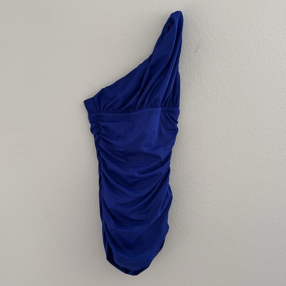 J.Crew Royal blue one strap ruched Bathing suit size 0